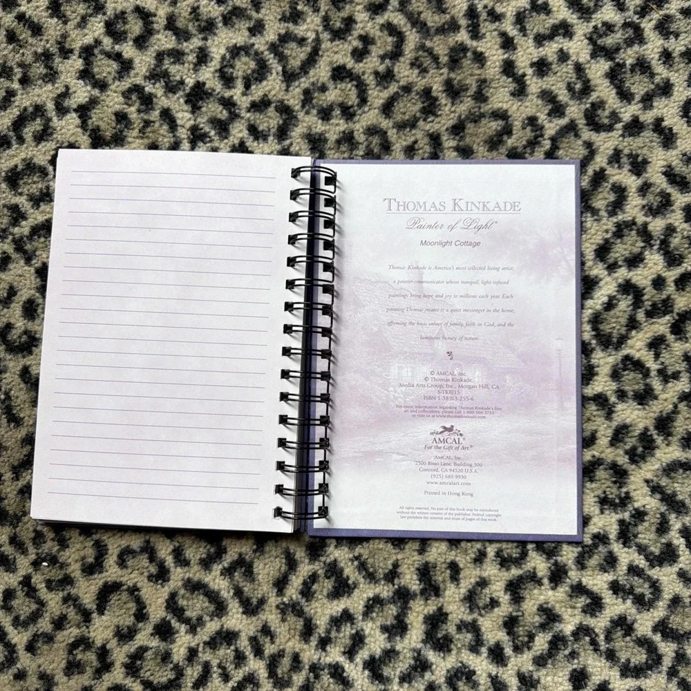 Thomas Kinkade Style Christian Journal Spiral Notebook Scripture Cottage Art New